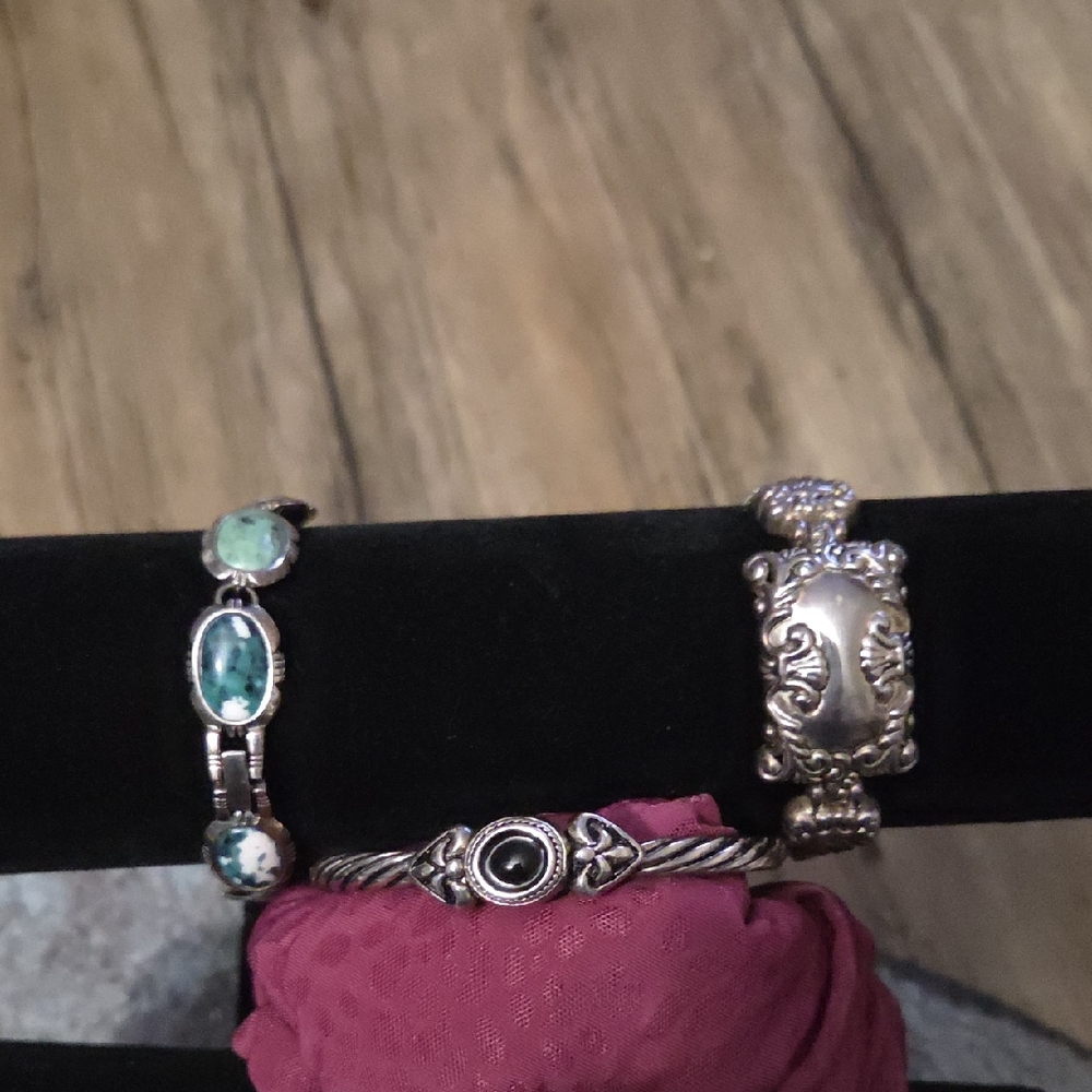 Elegant Silver Bracelet Set. 3 Beautiful Bracelets
